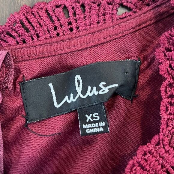Lulus Angel in Disguise Burgundy Lace Skater Dress Size XS - Picture 5 of 6
